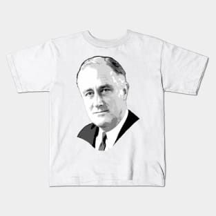 Franklin D. Roosevelt Grayscale Pop Art Kids T-Shirt